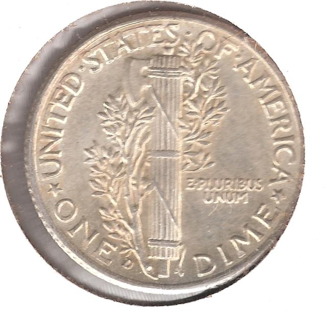 1939-D Mercury Dime Reverse